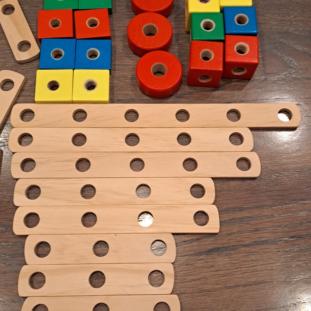 Melissa & Doug Wooden Building Set - Red, Blue, Yellow, Green - Picture 3 of 4